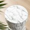 18"H Modern MGO Faux Marble Floating Disks Side Table or Accent Stool